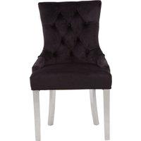 Orsina Stylish Black Velvet Dining Chair, Modern Chair For Kitchen Counter, Comfortable Velvet Upholstered Chair