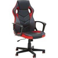 Orsina Ergonomic Black & Red Pu Home Office Chair, Comfortable Work From Home Chair, Movable Ergonomic Chair