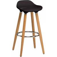Orsina Black Abs Beech Wood Bar Stool, Easy to Clean Kitchen Bar Stool, Footrest Support Bar Stool
