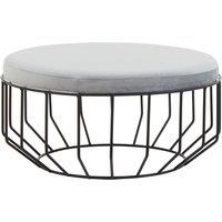 Orsina Grey Velvet Cage Stool With Round Seat, Kitchen Counter Perch, Minimalist Home Bar Seat, Urban Velvet Stool