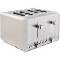 Tower T20051MSH Cavaletto 4-Slice Toaster with Defrost/Reheat, 1800W, Latte in Light Brown