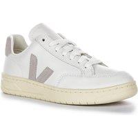 Veja Men's 'V-12 Leather' Leather Trainers in Light Grey | Size: 8