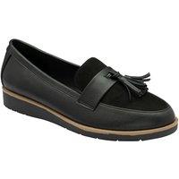 Lotus Women's 'York' Wedge Loafers in Black | Size: 6