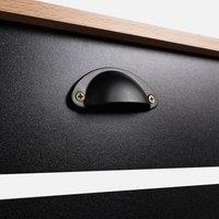 OHS Wood Effect Radiator Cover Sideboard Shelf in Black | Size: Large