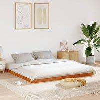 Bed Frame without Mattress Wax Brown 200x200 cm Solid Wood Pine