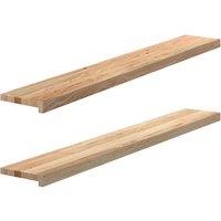 Window Sills 2 pcsUntreated 140x20x2 cm Solid Wood Oak