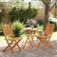Berkfield Home 3 Piece Folding Bistro Set Solid Wood Acacia in Brown