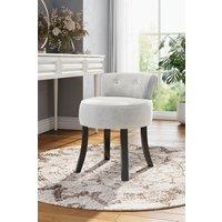 H&O Direct Velvet Soft Vanity Stool Dressing Table Chair in Light Grey