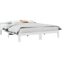 Bed Frame without Mattress White 180x200 cm Super King Solid Wood Pine