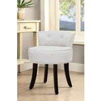 Living and Home Light Grey Low Back Velvet Dressing Footstool with Black Legs