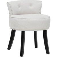 Velvet Soft Seat Low Back Vanity Stool Dressing Table Chair in Light Grey