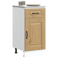 Berkfield Home Kitchen Base Cabinet Kalmar Artisan Oak Engineered Wood in Brown