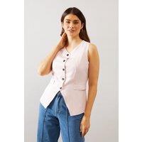 Wallis Women's Button Through Waistcoat in Blush | Size: 18