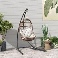 OUTSUNNY Hammock Chair Stand w/ Extra Large Base, Hanging Hammock Stand Only in Black