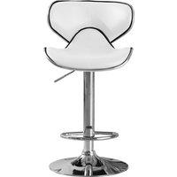 netfurniture Polsode Bar Stool PU Chrome & White (2s)