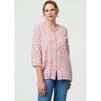Izabel London Women's Ditsy Floral 3/4 Sleeve Curve Hem Top in Pink | Size: 14