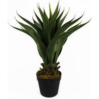 Leaf Artificial Yukka Tropical House Plant Plastic Pot 55cm Faux House Plants Botanik in Green