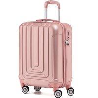 Flight Knight 55x40x20cm Cabin Carry Bag Hard Shell Suitcase TUI, Ryanair (Priority) in Rose Gold