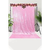 Neel Blue Shiny Sequin Backdrop Glitter Curtain - 4x9FT in Baby Pink