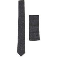 TruClothing Tie Pocket Square Tweed Pin Stripe in Grey