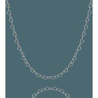 Spero London Women's Love Heart Sterling Silver Chain Necklace