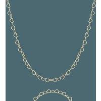 Spero London Women's Love Heart Sterling Silver Chain Necklace in Gold