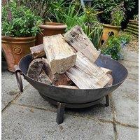 Inspirational Gifting 3 in 1 BBQ Hand Made Fire Pit Kadai Steel Cooking Bowl 60cm Diameter in Brown