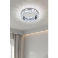 Modern Round Crystal Ceiling Light with Chrome Finish