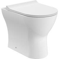 Balterley Rimless Back to Wall Toilet Pan & Soft Close Sandwich Seat in White