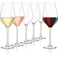 Final Touch Set of 6 Crystal Wine Glasses 620ml - Clear