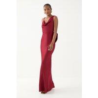 MissPap Women's Asymmetric Bow Detail Bridesmaid Dress in Red | Size: 12
