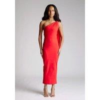 Vesper Women's One Shoulder Bodycon Red Midaxi Dress | Size: 8