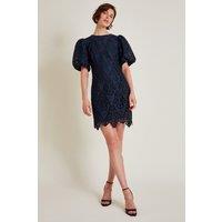 Monsoon Women's Lila Lace Tunic Mini Dress Blue | Size: 8