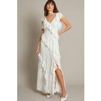 Remi V-Neck Ruffle Maxi Wedding Dress Ivory