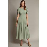 Monsoon Women's Belle Bow Sleeve Midi Dress Green | Size: 22