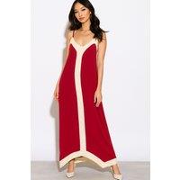HOXTON GAL Women's Relaxed Fit Cami Midi Dress in Burgundy