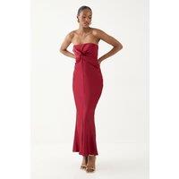 MissPap Women's Knot Detail Detachable Strap Bridesmaid Dress in Red | Size: 8