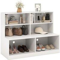 Costway Entryway Shoe Cabinet 2-in-1 Storage Cabinet & Shoe Bench Combo in White