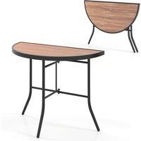 Costway Half-Round Folding Event Table Foldable Banquet Table in Brown