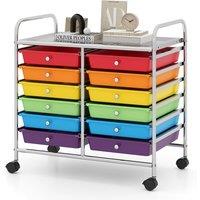 Costway 12 Drawers Multi-Purpose Utility Cart Storage Rolling Cart