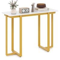Costway Console Table Modern Faux Marble Entryway Table in White