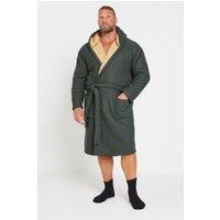 BadRhino Men's Borg Lined Dressing Gown in Grey | Size: 4XL