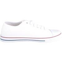 ABSOLUTE FOOTWEAR Men's Mens Canvas Lace Up Sporty Outdoor Trainers Plimsolls, Rubber Toe Cap in White | Size: 8