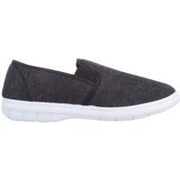 ABSOLUTE FOOTWEAR Men's Mens Casual Slip On Canvas Pumps Trainers, Stripe Design & Twin Gusset in Charcoal | Size: 8