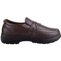 ABSOLUTE FOOTWEAR Men's Mens Slip On Faux Leather Formal Suit School Work Comfort Shoes in Brown | Size: 10