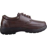 ABSOLUTE FOOTWEAR Men's Mens Slip On Faux Leather Formal School Work Comfort Lace Up Shoes in Brown | Size: 12