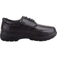 ABSOLUTE FOOTWEAR Men's Mens Slip On Faux Leather Formal School Work Comfort Lace Up Shoes in Black | Size: 10