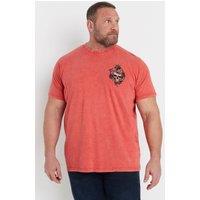 BadRhino Men's Skull & Snake Graphic T-Shirt in Red | Size: 1XL
