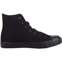 ABSOLUTE FOOTWEAR Men's Mens Slip On Lace Up High Top Canvas Summer Trainers Pumps Sneakers in Black | Size: 8