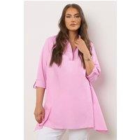 Evans Women's Notch Neck Overhead Shirt in Pink | Size: 18
